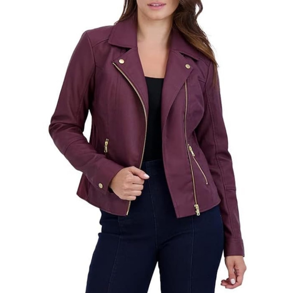 Faux Leather Motorcycle Jacket NWT